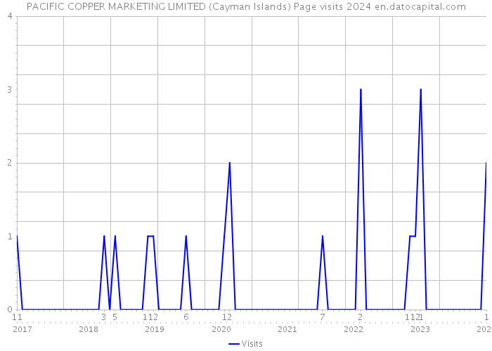 PACIFIC COPPER MARKETING LIMITED (Cayman Islands) Page visits 2024 