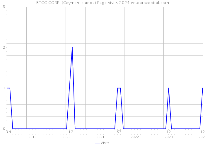 BTCC CORP. (Cayman Islands) Page visits 2024 