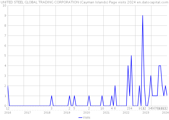 UNITED STEEL GLOBAL TRADING CORPORATION (Cayman Islands) Page visits 2024 