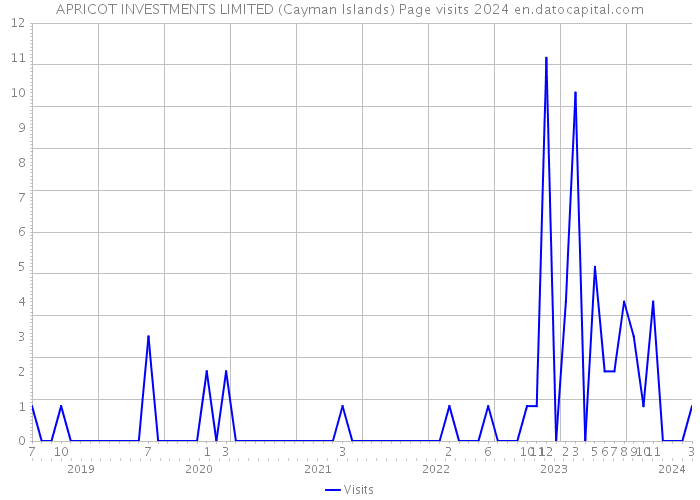 APRICOT INVESTMENTS LIMITED (Cayman Islands) Page visits 2024 
