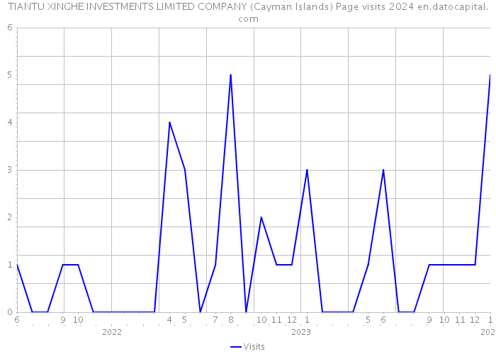 TIANTU XINGHE INVESTMENTS LIMITED COMPANY (Cayman Islands) Page visits 2024 